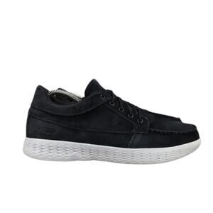 Skechers Shoes Womens 9 Casual Sneaker Leather Comfort Moc Black Goga Max Walk